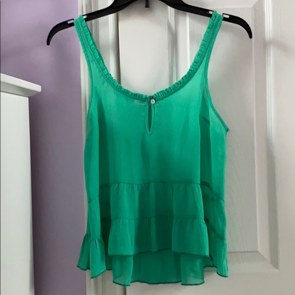 Green/teal sheer tank top